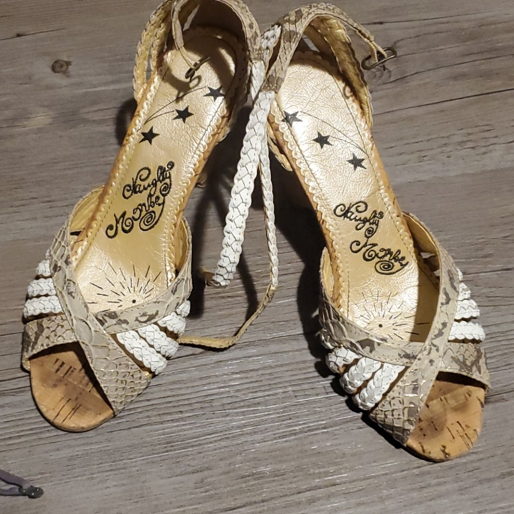 Naughty Monkey | Wedge Sandals | Size 7 | Faux Snakeskin